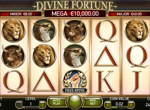 Фріспіни онлайн апарату Divine Fortune