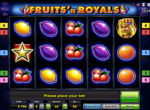 Символи ігрового автомата Fruits'n Royals Deluxe