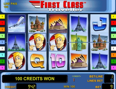 Призова комбінація з Wild в ігровому автоматі First Class Traveller