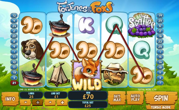Призова комбінація з Wild в ігровому автоматі Fortunes of the Fox
