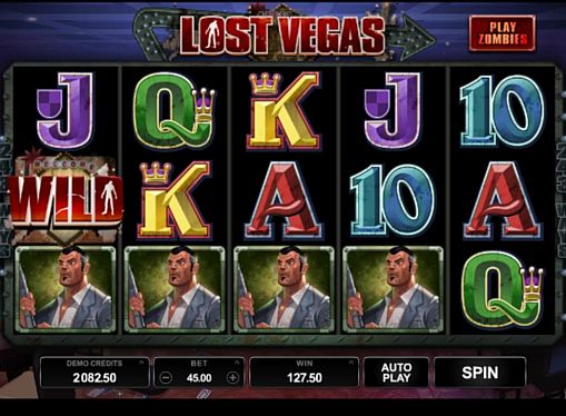 Призова комбінація на лінії в ігровому автоматі Lost Vegas