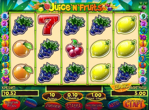 Символи ігрового автомата Juice and Fruits